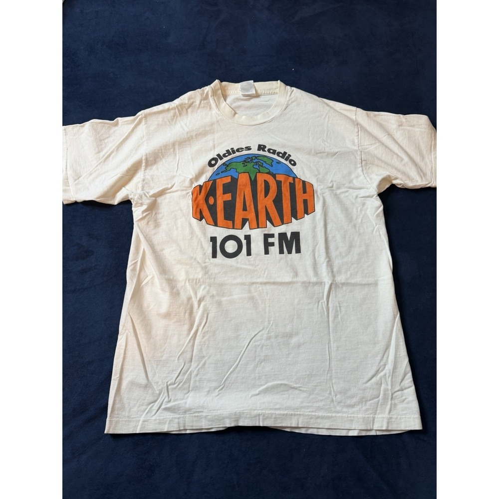 K-Earth 101 Radio Station T-Shirt White 90's Size XL (L) Actual Single Stitch